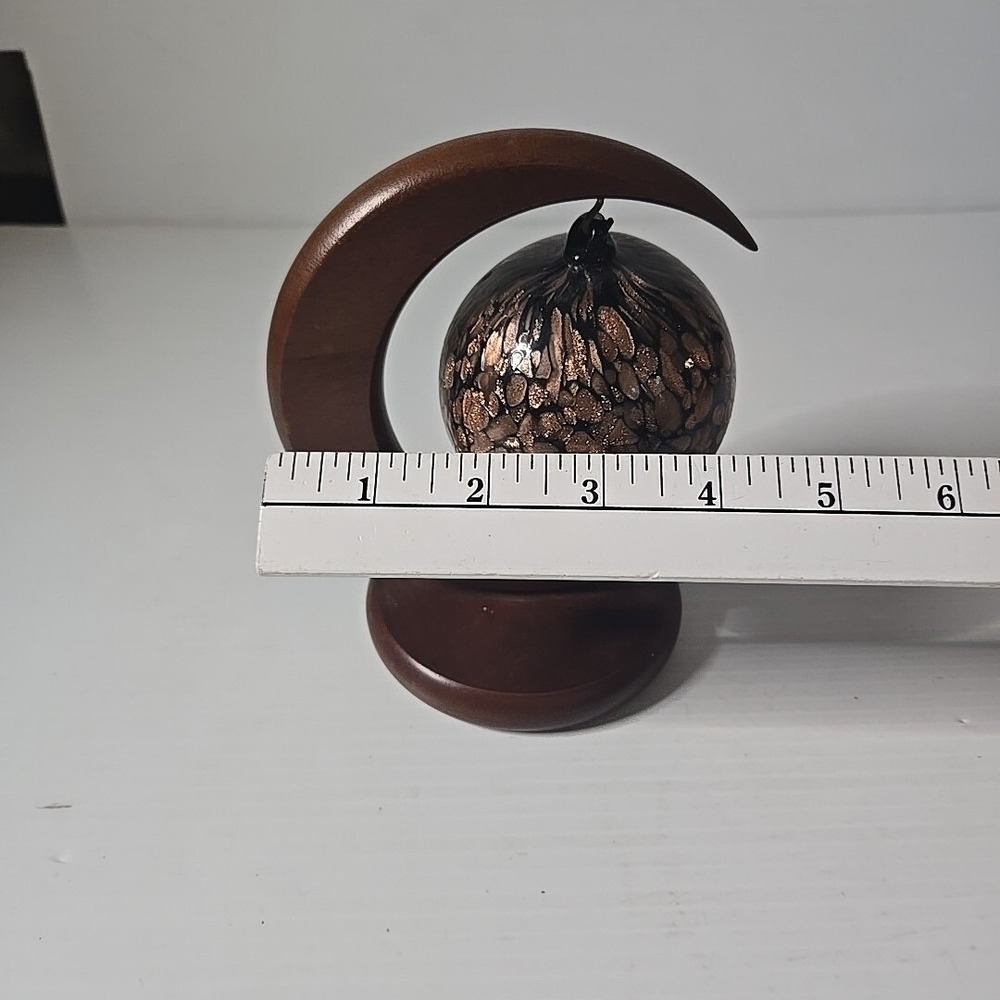 Enesco Art Glass Orb Moon Stand Unisex OS Copper Vintage Celestial - Picture 5 of 6